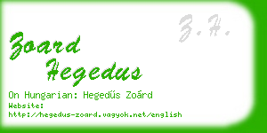 zoard hegedus business card