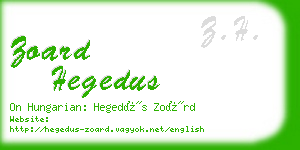 zoard hegedus business card